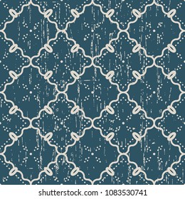 Worn out antique seamless background Curve Check Cross Vine Frame Dot Line, Ideal for wallpaper decoration or greeting card design template.