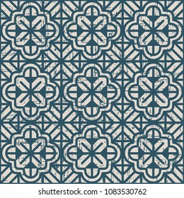 Worn out antique seamless background Curve Cross Geometry Frame Line Flower, Ideal for wallpaper decoration or greeting card design template.