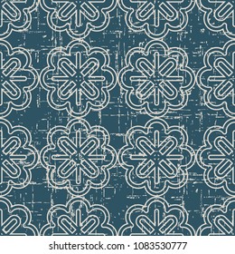 Worn out antique seamless background Curve Cross Frame Line Flower, Ideal for wallpaper decoration or greeting card design template.