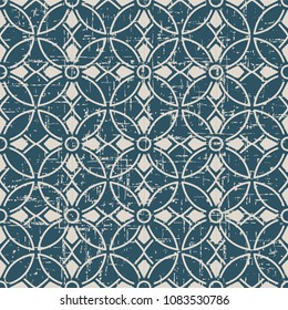 Worn out antique seamless background Round Curve Cross Frame Line Flower, Ideal for wallpaper decoration or greeting card design template.