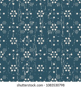 Worn out antique seamless background Round Dot Circle Cross Flower, Ideal for wallpaper decoration or greeting card design template.