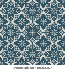 Worn out antique seamless background Curve Star Cross Round Flower, Ideal for wallpaper decoration or greeting card design template.
