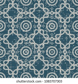 Worn out antique seamless background Round Dot Curve Cross Frame Line, Ideal for wallpaper decoration or greeting card design template.