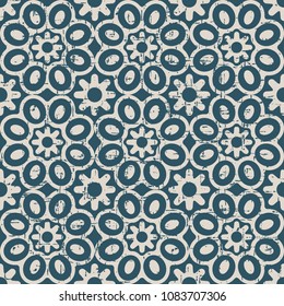 Worn out antique seamless background Round Curve Cross Petals Flower, Ideal for wallpaper decoration or greeting card design template.