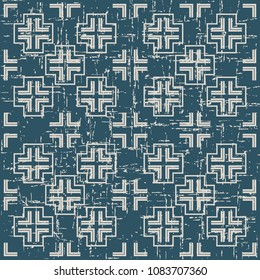 Worn out antique seamless background Cross Geometry Frame Line, Ideal for wallpaper decoration or greeting card design template.