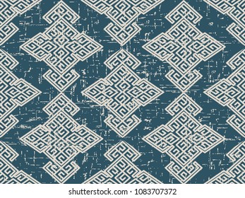Worn out antique seamless background Spiral Polygon Check Cross Frame Line, Ideal for wallpaper decoration or greeting card design template.