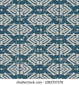 Worn out antique seamless background Geometry Polygon Cross Stitch Line Frame, Ideal for wallpaper decoration or greeting card design template.