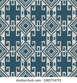 Worn out antique seamless background Check Square Spiral Cross Geometry Frame, Ideal for wallpaper decoration or greeting card design template.