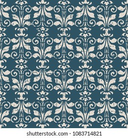 Worn out antique seamless background Curve Spiral Vortex Leaf Flower, Ideal for wallpaper decoration or greeting card design template.