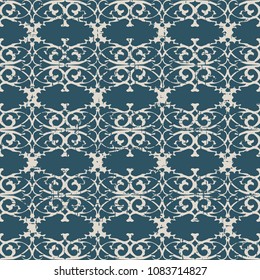 Worn out antique seamless background Spiral Curve Cross Luxury Frame Crest, Ideal for wallpaper decoration or greeting card design template.