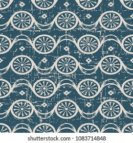 Worn out antique seamless background Round Curve Cross Flower Ribbon, Ideal for wallpaper decoration or greeting card design template.