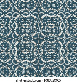 Worn out antique seamless background Botanic Spiral Curve Cross Vine Leaf Flower, Ideal for wallpaper decoration or greeting card design template.