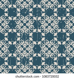 Worn out antique seamless background Spiral Curve Cross Botanic Plant Flower, Ideal for wallpaper decoration or greeting card design template.