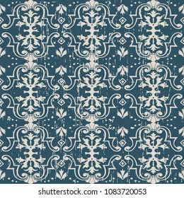 Worn out antique seamless background Spiral Curve Cross Frame Flower, Ideal for wallpaper decoration or greeting card design template.