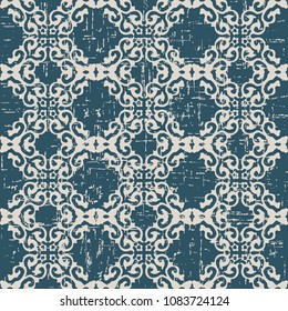 Worn out antique seamless background Check Curve Cross Crest Frame, Ideal for wallpaper decoration or greeting card design template.