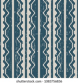 Worn out antique seamless background Mosaic Pixel Polygon Geometry Frame, Ideal for wallpaper decoration or greeting card design template.