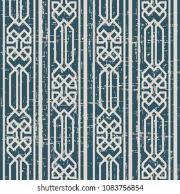 Worn out antique seamless background Polygon Check Geometry Cross Frame Line, Ideal for wallpaper decoration or greeting card design template.