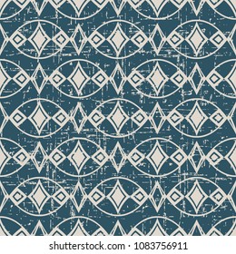 Worn out antique seamless background Oval Curve Cross Frame Diamond Check Gem, Ideal for wallpaper decoration or greeting card design template.