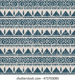 Worn out seamless background 429 aboriginal triangle sawtooth spiral round line
