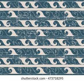 Worn out seamless background 445 curve wave primitive geometry pattern
