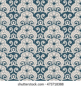 Worn out seamless background 463 oriental Chinese spiral curve flower leaf
