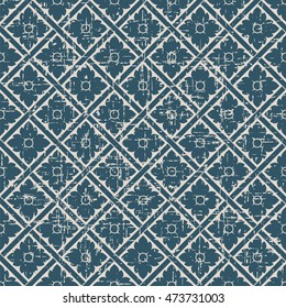 Worn out seamless background 482 relief cross check round flower
