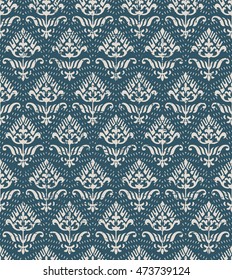 Worn out seamless background 505 vintage  dot line curve garden flower
