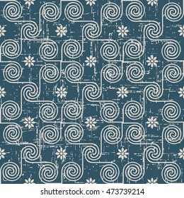 Worn out seamless background 506 vintage spiral cross flower
