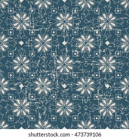Worn out seamless background 509 vintage cross flower kaleidoscope
