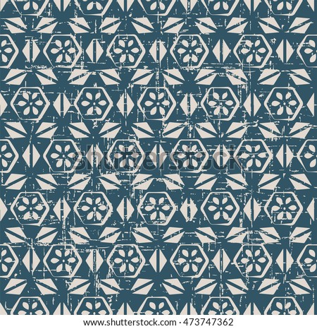 Worn out seamless background 538 vintage polygon cross triangle flower
