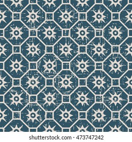Worn out seamless background 539 vintage polygon square cross flower
