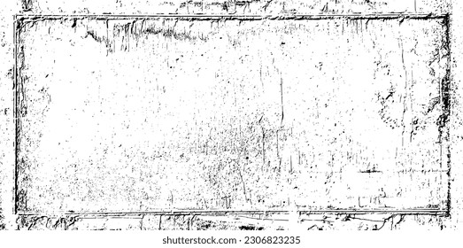 Textura negra gruesa. Banner largo horizontal amplio. Textura granulada oscura sobre fondo blanco. El polvo sobrante texturado. Partículas de ruido de grano. Efecto blanco roto. Ilustración del vector, EPS 10.