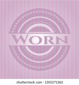 Worn realistic pink emblem