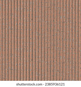 Worn rusty carpet with ridges and grooves. Detail, floor rug texture. Heavy reddish brown fabric with ribs and some white flecks. Seamless pattern. Abstract vector.