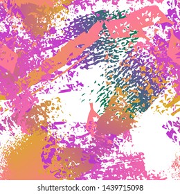 Worn Texture Splatter Surface. Paint Endless Repeating Elements. Artistic Summer Splash Trends Motif. Black and White Watercolor Overlay Surface. Abstract Brush Vector illustration.