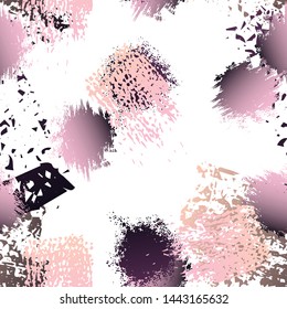Worn Texture Splatter Surface. Paint Endless Repeating Elements. Sport  Illustration Splash Print. Black and White Watercolor Overlay Surface. Abstract Brush Vector illustration.