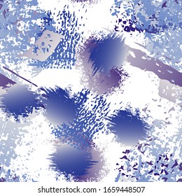 Worn Texture Splatter Surface. Paint Endless Repeating Elements. Artistic Cool Splash Print. Black and White Watercolor Overlay Surface. Abstract Brush Vector illustration.