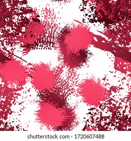 Worn Texture Splatter Surface. Paint Endless Repeating Elements. Splash Trends Motif. Artistic Creative Black and White Watercolor Overlay Surface. Abstract Brush Vector illustration.