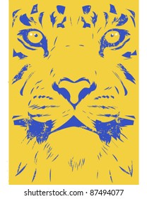 Worn tiger illustration