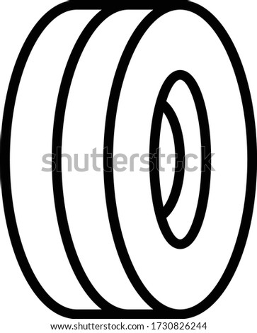 Worn tire concept, Bald, Worn Out Old Car Tire Vector Icon Design, Tire Repair Tools and Wheel Shop Equipment on White background