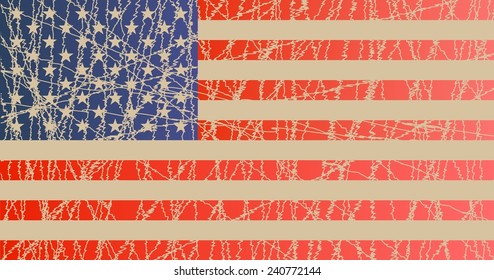 Worn United States Flag