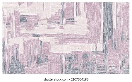 Worn Vector Texture Background, Weathered Abstract Canvas Backdrop. Purple Paint Strokes, Calm Cover Artwork