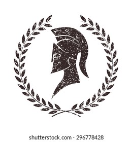 worn warrior icon in grunge style