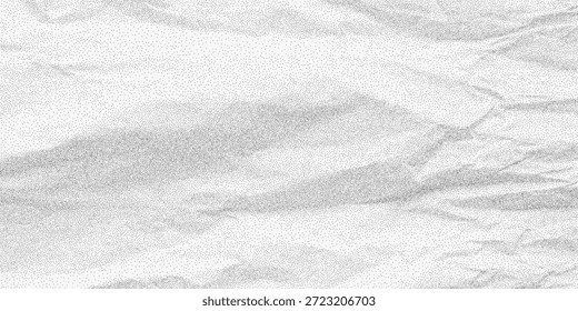 Superficie de papel blanco desgastada con grano silencioso y puntos semitonos dispersos. Un fondo texturizado de hoja en blanco marcado por pliegues y sutil polvo.