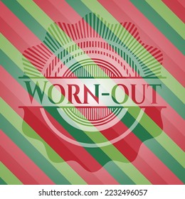 Worn-out christmas emblem background. Vector Illustration. Detailed. 