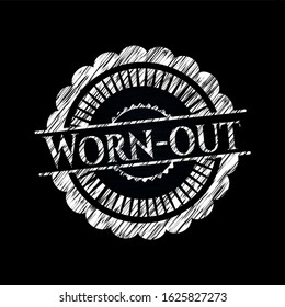 Worn-out on blackboard. Vector Illustration. Detailed.