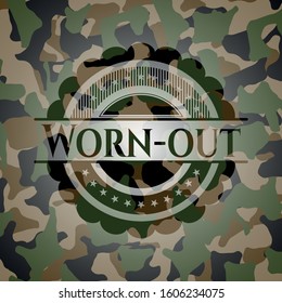 Worn-out on camo texture. Vector Illustration. Detailed.