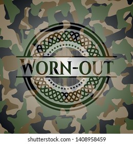 Worn-out on camouflaged texture. Vector Illustration. Detailed.