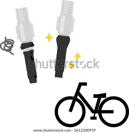 A worn-out valve seal and a new valve seal on a bicycle