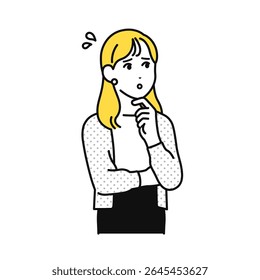 Preocupado ansioso cardigan jovem mulher ilustração material